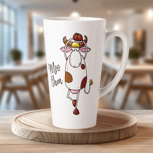 Taza De Café Latte Moo Ohm Cow (Moo Ohm Cow Latte Mug - Stand out from the herd with this “udderly” fantastic Moo Ohm Cow mug.)