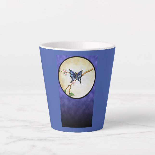 Taza De Café Latte Moon mariposa (Anverso)