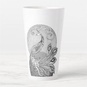 Taza De Café Latte Moonlight Peacock