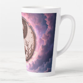 Taza De Café Latte Moonlit Balance – Yin Yang of Eternal Light. 