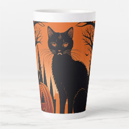 Taza De Café Latte Moonlit Meow