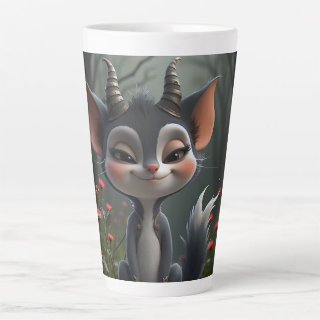 Taza De Café Latte Moonlit Mischief Forest Spirit of Crimson Bloom.  (Anverso)
