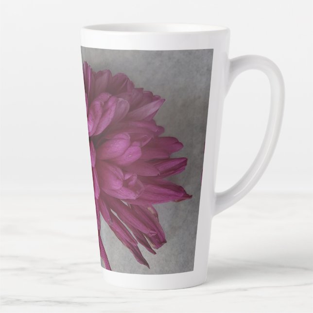 Taza De Café Latte Morado Flor Latte Mug (Derecha)