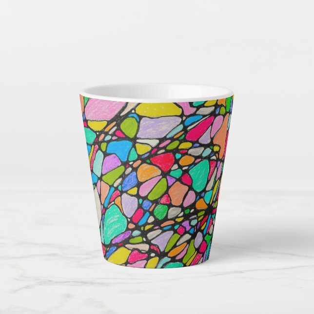 Taza De Café Latte Mosaico (Anverso)