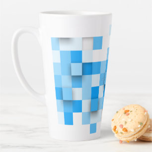 Taza De Café Latte mosaico de cuadros de SlipperyJoe moderno de tres-