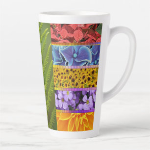 Taza De Café Latte mosaicos de flora