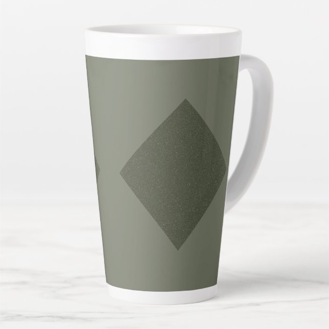 Taza De Café Latte Moss Green Diamond Latte Mug (Ángulo derecho)