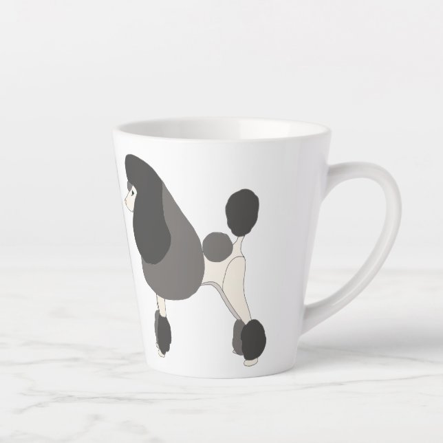 Taza De Café Latte Mostrar Caniche (Derecha)