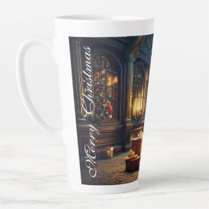 Taza De Café Latte Motif de Navidad con regalos bajo el árbol de Navi