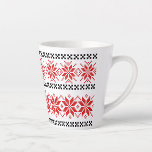 Taza De Café Latte Motif Tradicional, Motif Tradicional Rumano