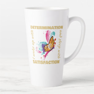 Taza De Café Latte Motivación de mariposa de color de agua suave