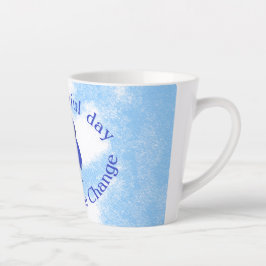 Taza De Café Latte Motivación del pájaro azul