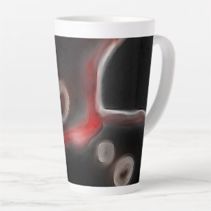 Taza De Café Latte Motivo Arterial: Resumen Negro, Blanco y Rojo