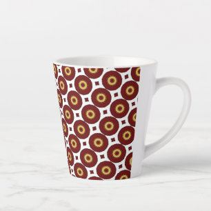 Taza De Café Latte Motivo de Círculo de Lunares Retro