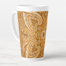 Motivo de Paisley Dorado Monocromático