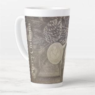 Taza De Café Latte Motivo Navideño Vintage con Galletas y Café