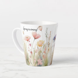Taza De Café Latte Motivo romántico, rústico, de flor silvestre