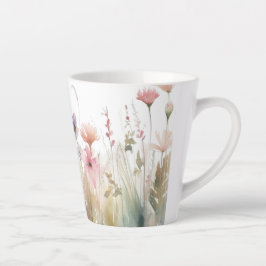 Taza De Café Latte Motivo romántico, rústico, de flor silvestre