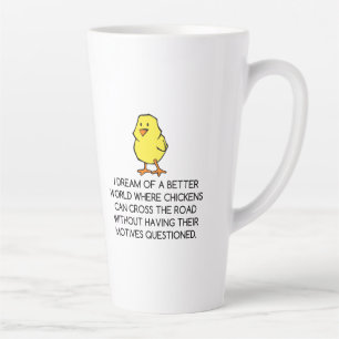 TAZA DE CAFÉ LATTE MOTIVOS DE CHICKEN