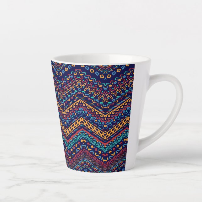 Taza De Café Latte Motivos étnicos (Derecha)