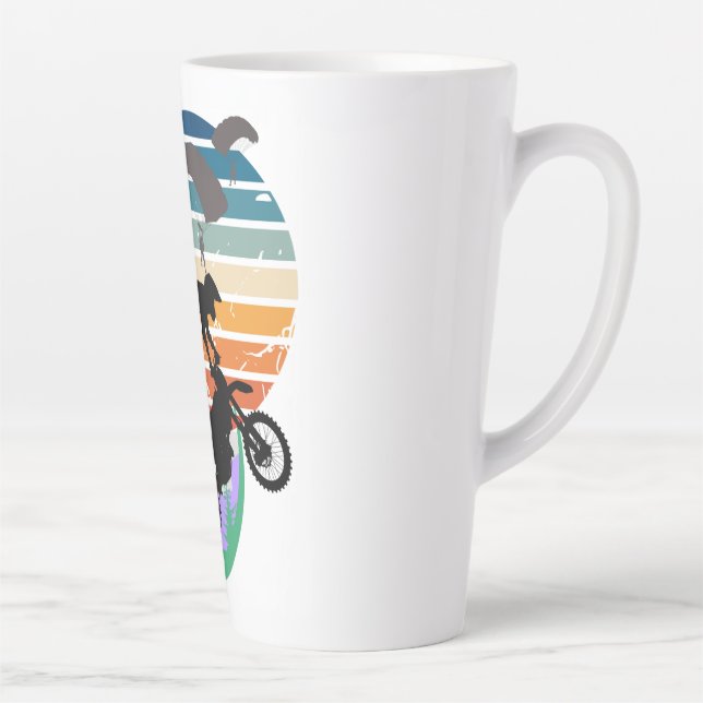 Taza De Café Latte Motocicleta, paracaídas y al aire libre (Derecha)