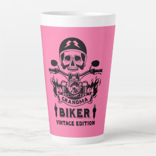 Taza De Café Latte Motociclista Grandma