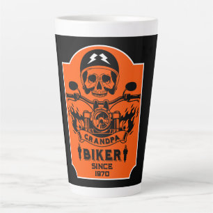 Taza De Café Latte Motociclista Grandpa