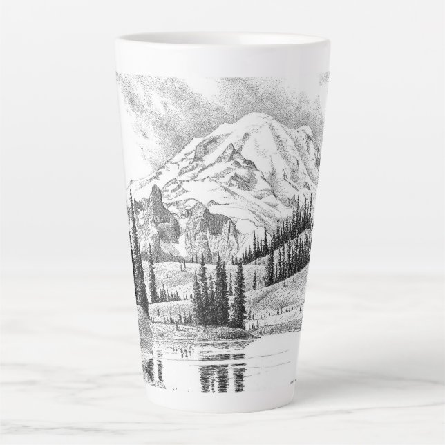 Taza De Café Latte Mount Rainier, Washington (Anverso)