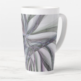 Taza De Café Latte Movimientos de filigrana moderno abstracto fractal