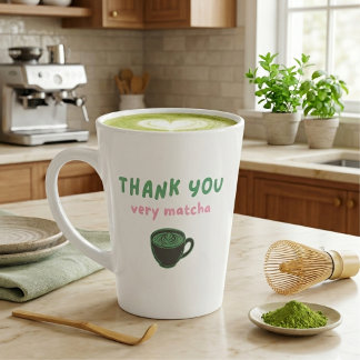 Taza De Café Latte Muchas Gracias Muy Matcha | Divertido Matcha Latte