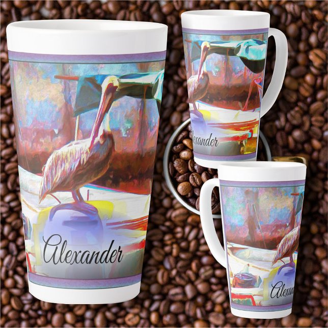 Taza De Café Latte Muelle Los Peines Pelican 0463 (Subido por el creador)