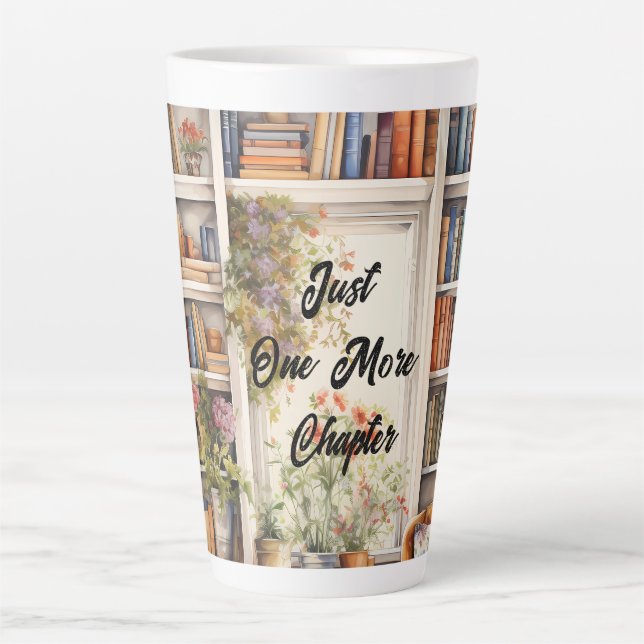 Taza De Café Latte Mug, amante de los libros de capítulo más (Anverso)