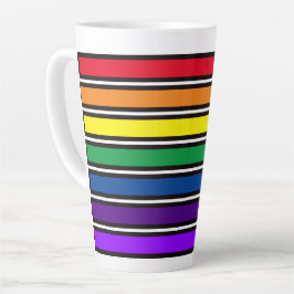Taza De Café Latte Mug - Barras de colores arcoiris