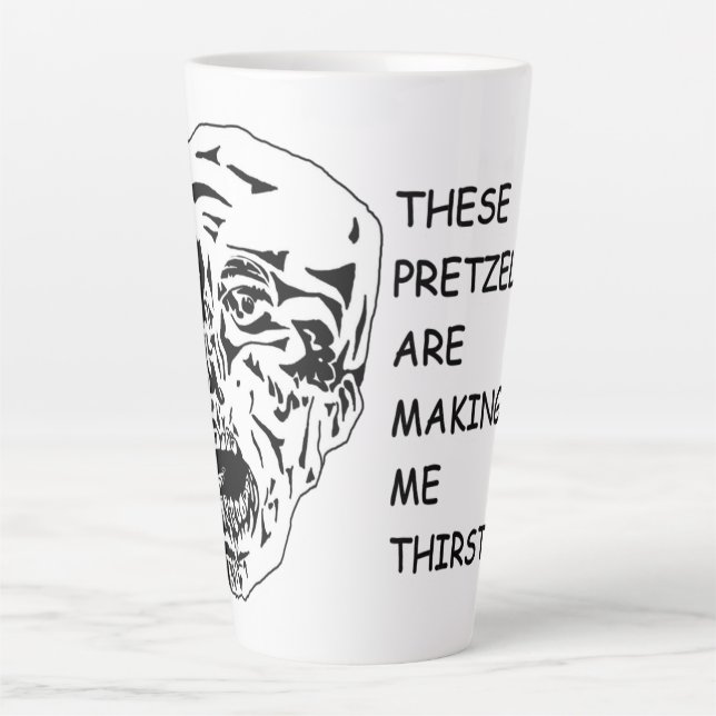 Taza De Café Latte Mug. cara pretzel (Anverso)