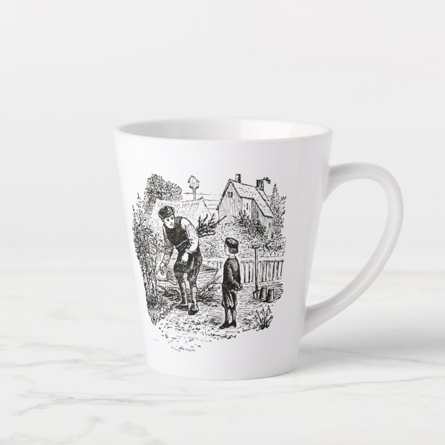 Taza De Café Latte Mug con imagen de jardinería antigua (Derecha)