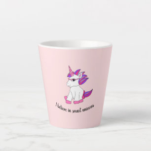 Taza De Café Latte Mug con unicornio lindo con gafas