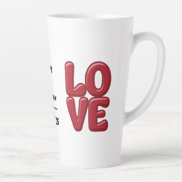 Taza De Café Latte Mug de amor rojo personalizado con nombres y fecha