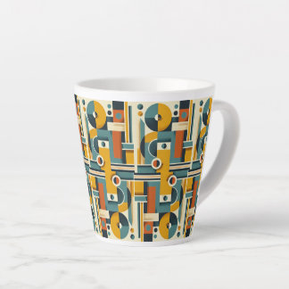 Taza De Café Latte Mug de diseño geométrico clásico, 11 oz