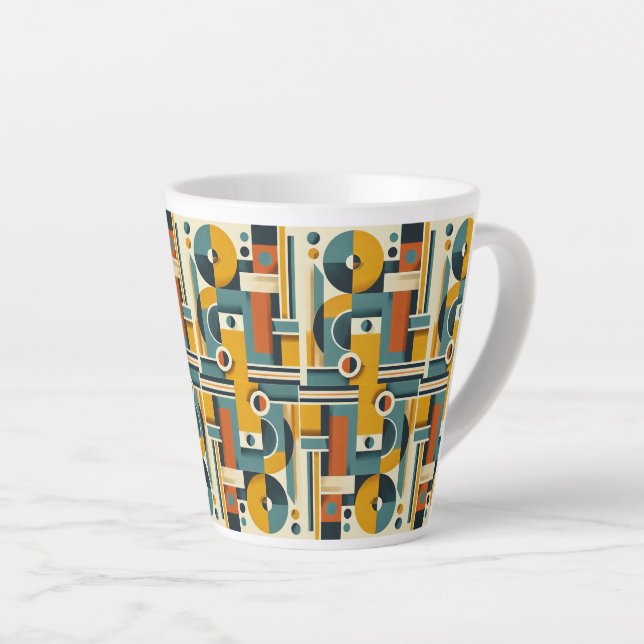Taza De Café Latte Mug de diseño geométrico clásico, 11 oz (Ángulo derecho)