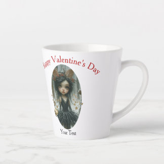 Taza De Café Latte Mug de hadas de gótico con copa de cesto del coraz