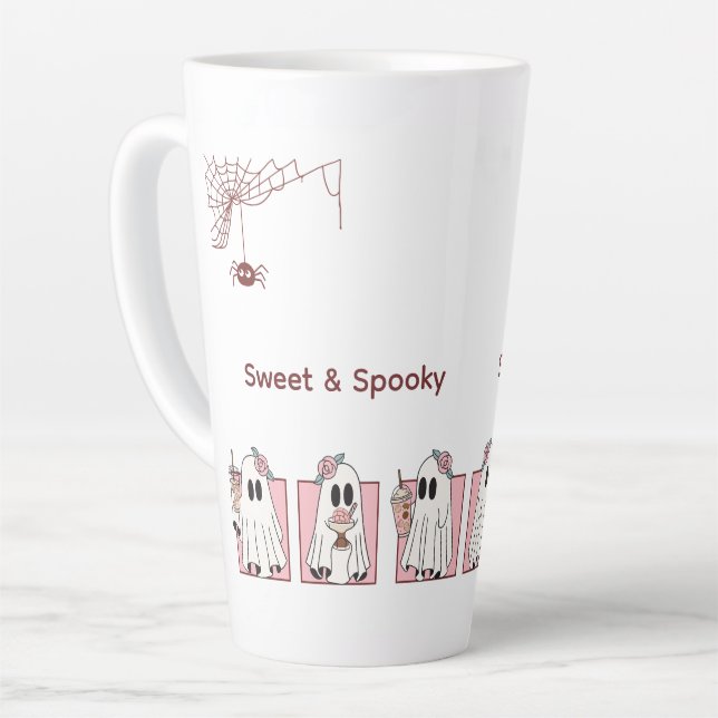 Taza De Café Latte Mug de Halloween lindo y espeluznante - Fantasmas  (Ángulo izquierdo)