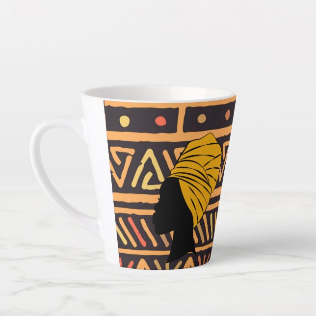 Taza De Café Latte Mug de impresión africana multicolor (Izquierda)
