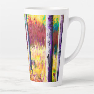 Taza De Café Latte Mug. de lata abstracta de otoño