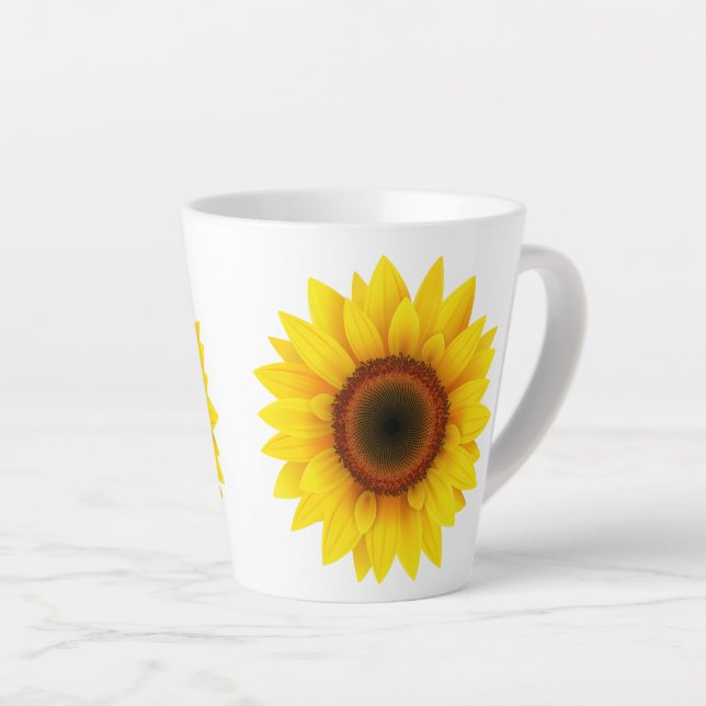 Taza De Café Latte Mug. de lata de girasol (Ángulo derecho)