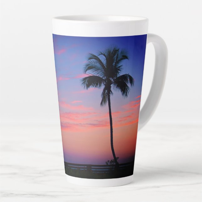 Taza De Café Latte Mug. de lata de la paleta del atardecer (Ángulo derecho)
