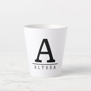 Taza De Café Latte Mug de lata monogramada con nombre personalizado i