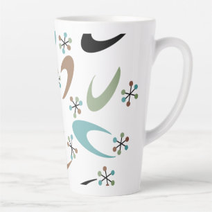 Taza De Café Latte Mug de latte atómico de mediados de siglo
