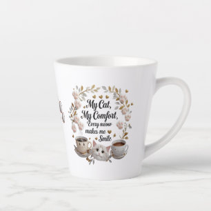 Taza De Café Latte Mug de latte de gato rosa lindo - Mamá gata dulce 