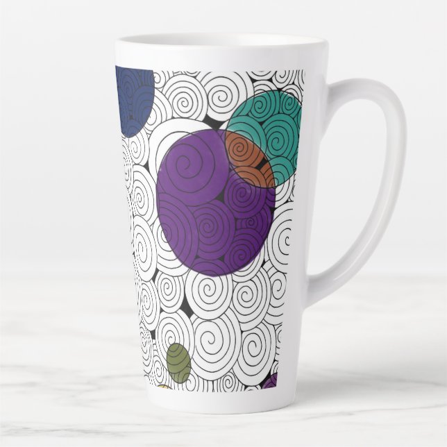 Taza De Café Latte Mug. de torbellino y círculo (Derecha)