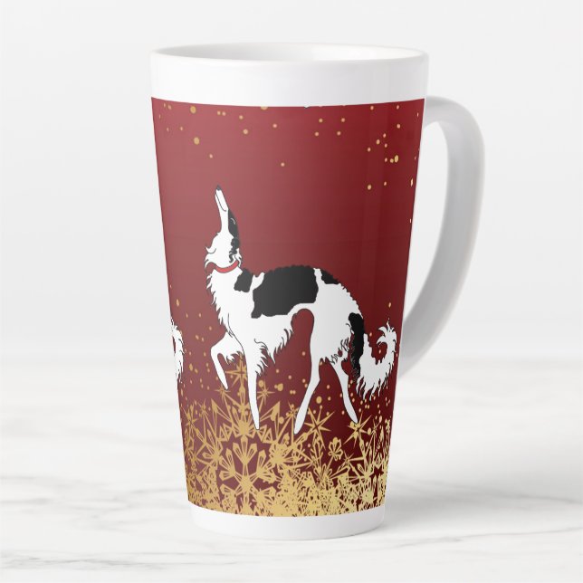 Taza De Café Latte Mug de vacaciones de Tri Ballet Borzoi (Ángulo derecho)
